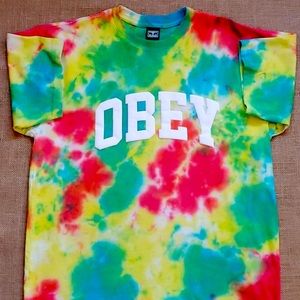 OBEY tie-dye T-shirt size large